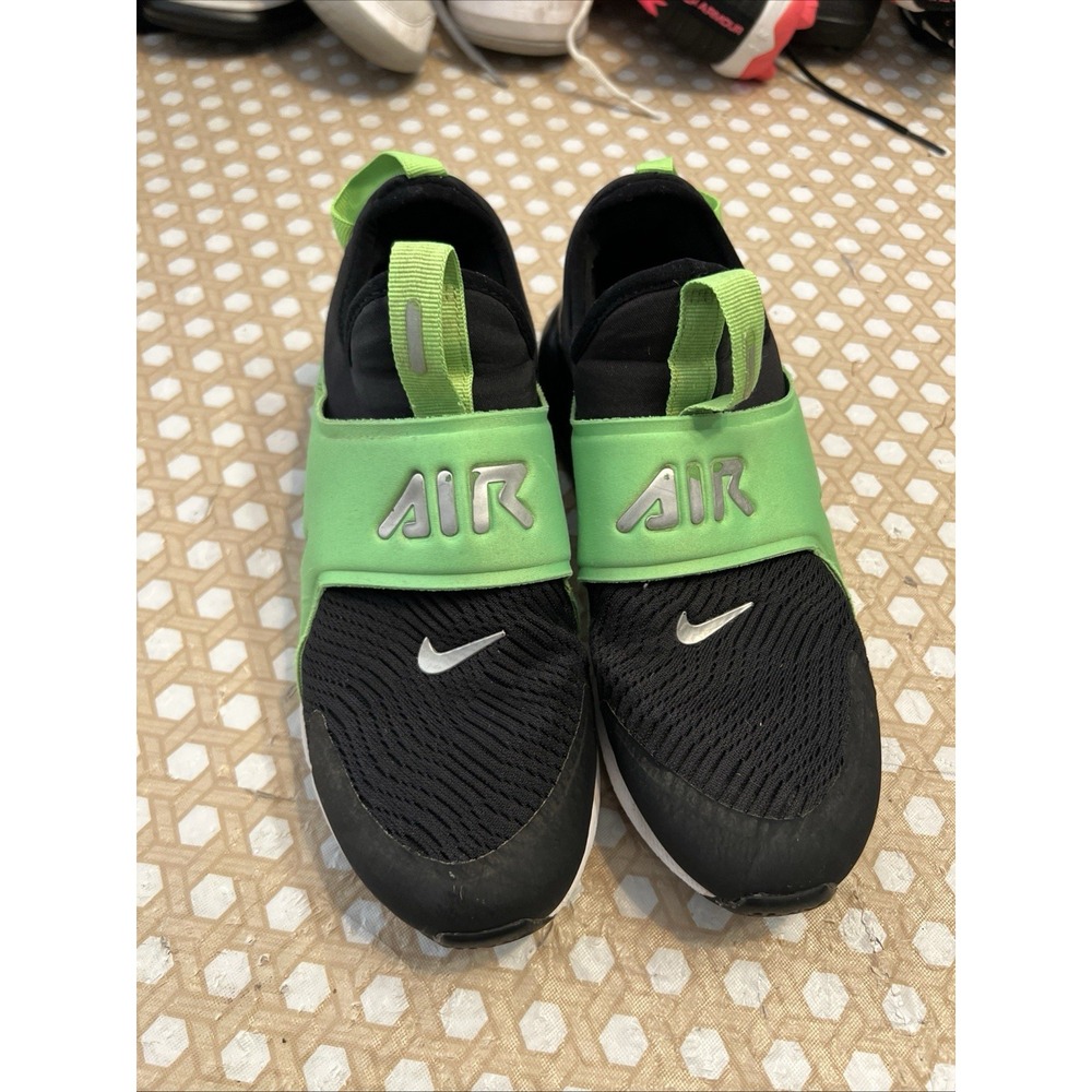 Nike Flex Runner 4 Size 5Y Running Shoes Black Green Slip On